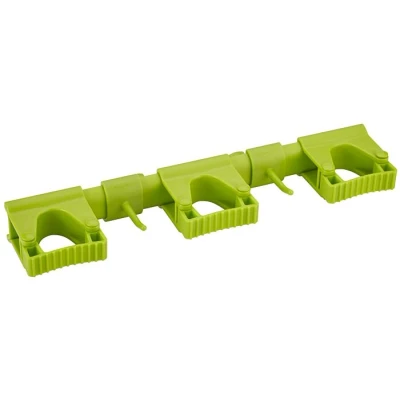 Afbeelding van Vikan Ophangsystemen Hygiene Hi Flex Ophangsysteem met 3 Rubber Band Klemmen en 2 Haken Limoen 420mm