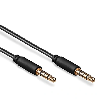 Afbeelding van 3.5 mm jack kabel Goobay 3 meter (4 polig, Stereo, Verguld, 100% koper)