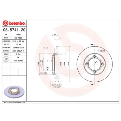 Afbeelding van Brembo Remschijf 08.5741.20