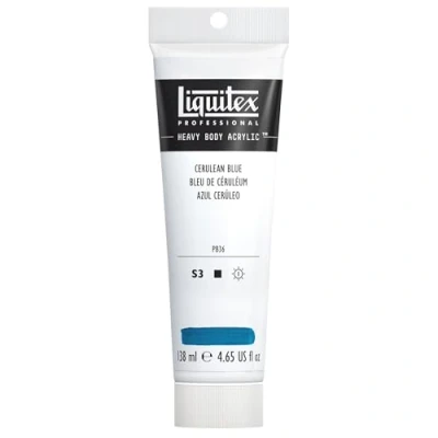 Afbeelding van Liquitex 1047164 Professional Heavy Body acrylverf in kunstenaarskwaliteit met uitstekende lichtechtheid en boterachtige consistentie, 138ml Tube, Cerulean Blue