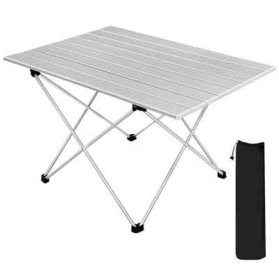 Afbeelding van WOLTU Aluminium campingtafel, draagbare klaptafel, ruimtebesparend, licht, voor picknick, tuin, 68 x 46 40 cm, zilver CPT8150sb