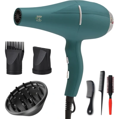 Afbeelding van Baess Föhn met diffuser 5 Standen Ionische Haardroger 2200 Watt Coolshot Krullen Hair dryer (Groen)