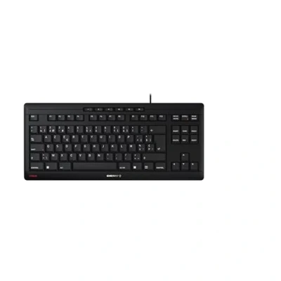 Afbeelding van CHERRY STREAM KEYBOARD TKL, Belgisches Layout, AZERTY Tastatur, kabelgebundene Blauer Engel, SX Scherenmechanik, flüsterleiser Tastenanschlag, schwarz