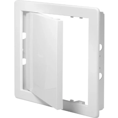 Afbeelding van Awenta Kunststof toegangsklapdeur 300x400 mm witte afdekplaat voor de openingsklep kastdeurslot deurgrendel verborgen scharnier afneembare deur lakbaar glad oppervlak