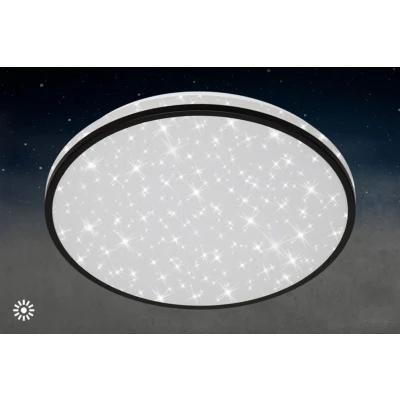 Afbeelding van Briloner Leuchten LED plafondlamp, plafondlamp incl. sterrendecoratie, 24 watt, 2.200 lumen, 4.000 Kelvin, wit zwart