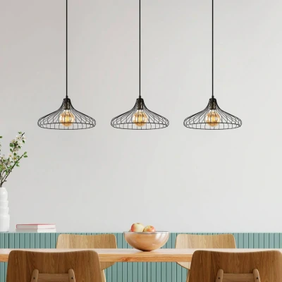 Afbeelding van Opviq Hanglamp Depay 11260 3 lamps lineair zwart antiek