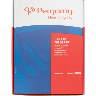 Afbeelding van Pergamy L map, ft A4, PP van 90 micron, doos 100 stuks, geassorteerde kleuren map