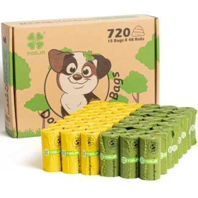 Afbeelding van YORJA Biologisch Afbreekbare Hondenpoepzakjes, 720 stuks, Extra Dik en Sterk 100% Lekvrij