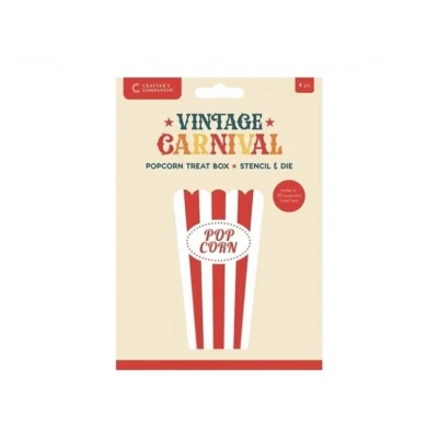 Afbeelding van CC Vintage Carnival Stencil/Snijmal Popcorn Treat Box