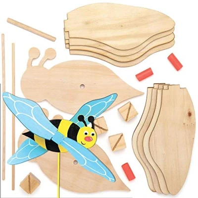 Afbeelding van Baker Ross AT841 Hommel Windmolentje van Hout (2 stuks) Knutselspullen en Knutselsets voor Kinderen