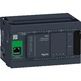 Afbeelding van Schneider electric modicon m241 controller 24 i o voeding 24vdc in 14 si so tr 8 high sp out 10 transistor source ethernet tm241ce24t