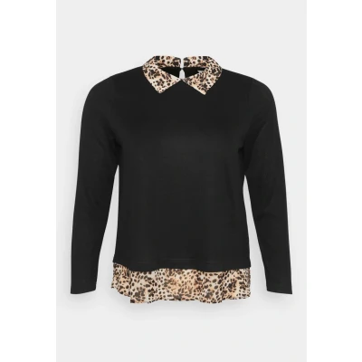 Afbeelding van Only Carmakoma CARALBA LS MIX TOP JRS Black Woven LEO