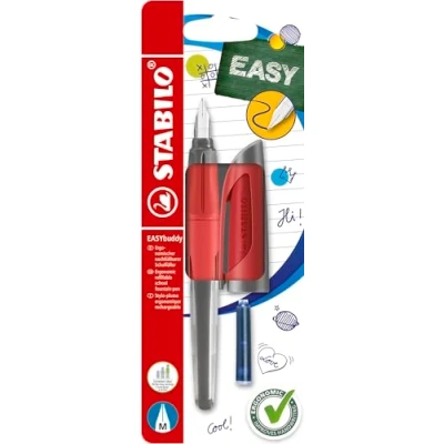 Afbeelding van STABILO EASYbuddy Ergonomische Vulpen Koraal/Rood Standaard M Punt Voor Rechtshandigen