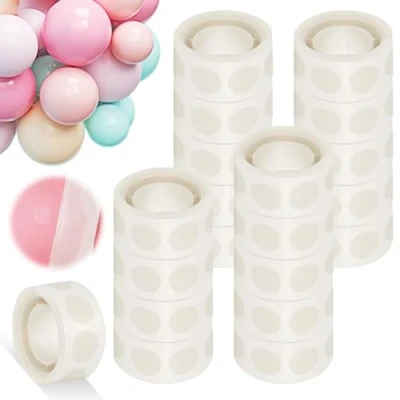 Afbeelding van 2000 Stuks Lijmpunten Dubbelzijdig voor Ballonnen, 20 Rollen Verwijderbare Lijm Dot Tape, Ballon Kleverige Stippen Dubbelzijdige Tape Feest Verjaardag Kerstmis