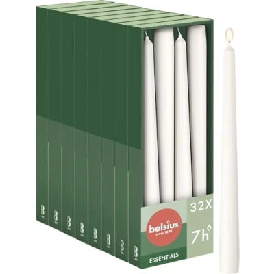 Afbeelding van Bolsius Gladde Dinerkaarsen 24,5 cm 32 stuks Wit