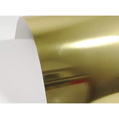 Afbeelding van Netuno 10x spiegelkarton goud eenzijdig bedrukt A4 210x297mm 225g Mirror Gold voor kaarten maken scrapbooking decoraties reclamemappen promotie folders cadeauhangers verpakking