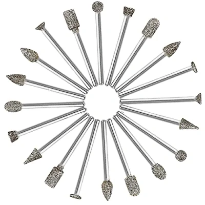 Afbeelding van 20 stuks Diamantfreesset, ZFYQ Diamantslijpboorset, Slijpstiften met 3 mm Schacht Voor dremel Rotatiegereedschappen/DIY Slijpen, Polijsten, Graveren