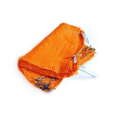 Afbeelding van Prostko 100 Oranje Netzakken 55cm x 80cm Houdt 30Kg Mesh Geweven Zakken Aanmaakhout Logs Uien