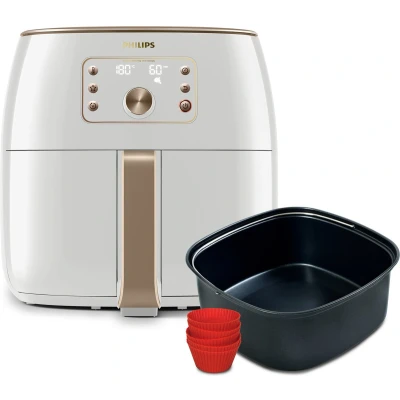 Afbeelding van Philips Airfryer XXL Smart Sensing Premium Wit HD9870/20 + Bakvorm