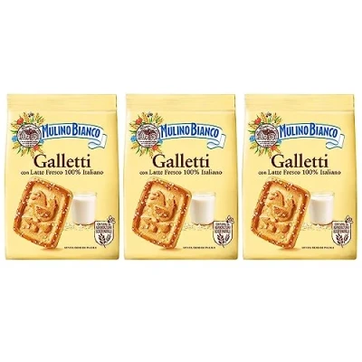 Afbeelding van MULINO BIANCO Galletti Koekjes met suiker, 350g x 3 pakketten