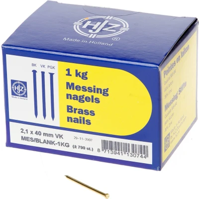 Afbeelding van Draadnagels Messing Vk 2,1X40