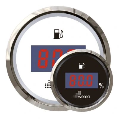 Afbeelding van Wema Brandstofmeter Digitaal Silver Gauge Serie Wit