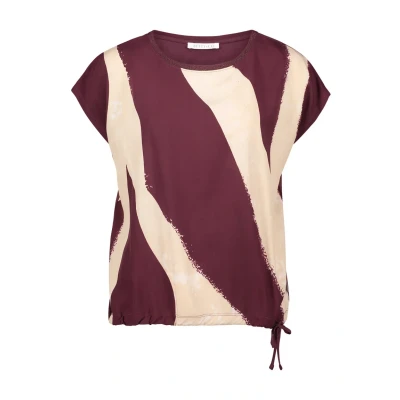 Afbeelding van Betty &amp; Co MIT Print Blouse, Dames, Maat: Large, Dark red nature