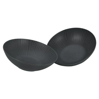 Afbeelding van CreaTable, 33045, serie Vesuvio zwart, 2 delige serviesset, slakomset van aardewerk