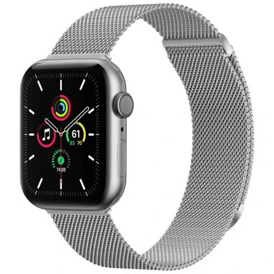 Afbeelding van Apple Watch bandje Milanees Zilver Geschikt voor Series1/2/3/4/5/6/7/8/9/10/SE (38/40/41 mm) Series 10 (42 Maat S