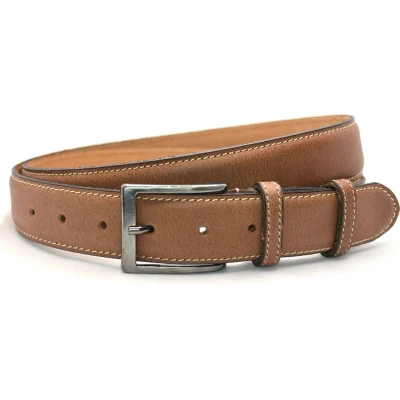 Afbeelding van Heren riem volnerf Leer Taupe 3.5 cm Breed Broekriem Nette Pantalon Maat: 105 / Totale lengte 120 Echt