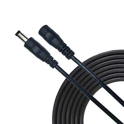 Afbeelding van Liwinting DC Verlengkabel 5,5 mm x 2,5 Aansluitkabel Gelijkstroom Verbindingskabel Verdeler Mannelijk naar Vrouwelijk Connector voor Voeding, CCTV camera 1m Zwart