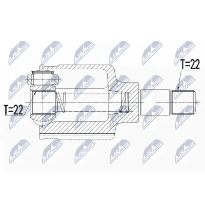 Afbeelding van Homokineet reparatie set, aandrijfas NTY NPW CT 070