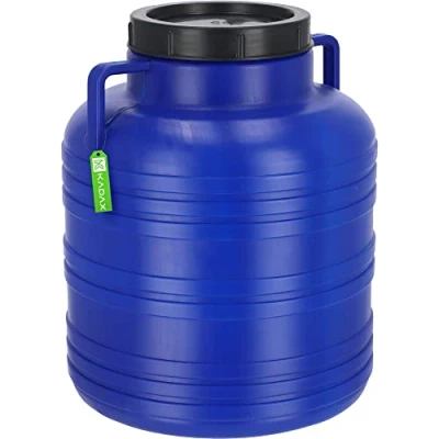 Afbeelding van KADAX Plastic vat, brede hals, vat van HDPE kunststof met deksel, dekselvat, multifunctioneel universeel watervat (30 l, 1 stuk)