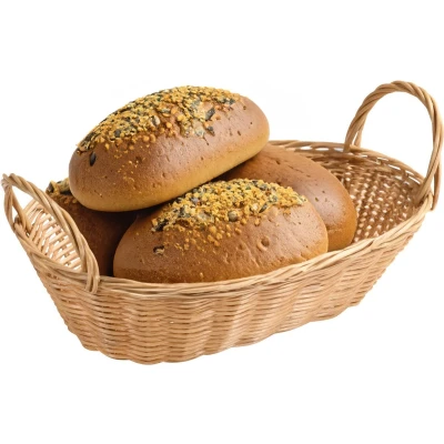 Afbeelding van Kesper Brood/fruit mandje gevlochten kunststof naturel ovaal L29 x B18 H13 cm broodmandjes serveermandjes fruitmanden