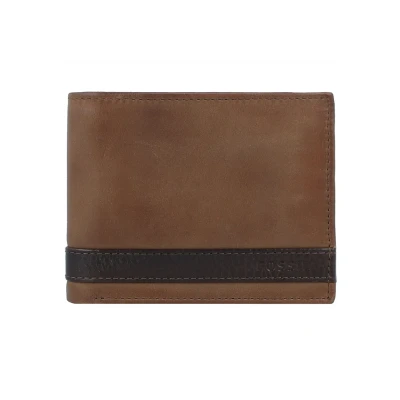 Afbeelding van Fossil Quinn Portemonnee, Heren, Maat: One Size, Braun