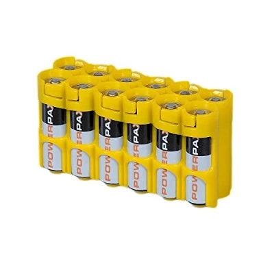 Afbeelding van Powerpax 12 AA Batterij Caddy Let op Geel