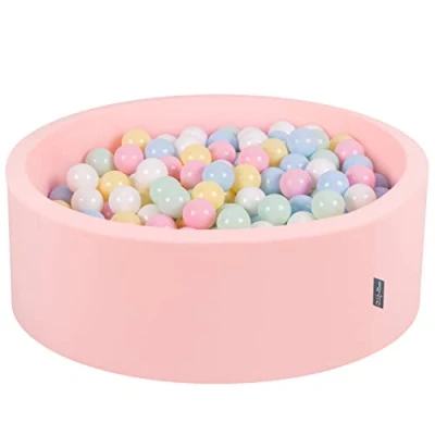 Afbeelding van KiddyMoon Schuim Ballenbak Voor Kinderen Met Ballen Ø 7 Cm, Roze:Pastel Blauw Pastel Geel Wit Munt Poeder Roze,90X30cm/200
