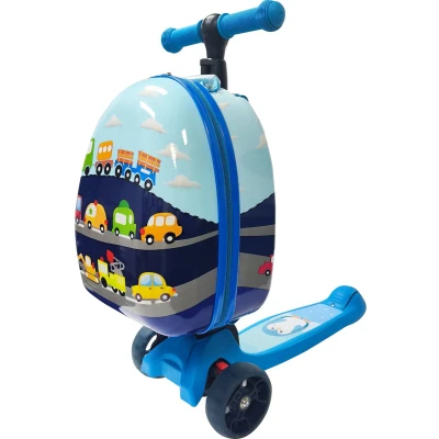 Afbeelding van Jupix RollyRol Carspot kinderstep met koffer 3 wielen kinderkoffer step jongen het perfecte cadeau!