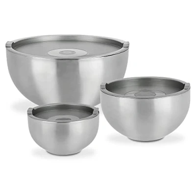 Afbeelding van GSW 824019 thermobowl set met kunststof deksel 6 delig, roestvrij staal, zilver, 26 cm, stuks