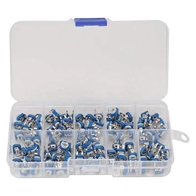 Afbeelding van 100Stks 10 Waarden variabele weerstanden, 500ohm tot 1M ohm Weerstand Ajustable Trimmer Potentiometer met Assorted Kit