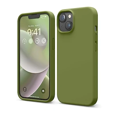 Afbeelding van elago Liquid Silicone Cover Compatibel met iPhone 14 Case (6.1&quot;),Volledige Lichaamsbescherming 3 Layer Schokbestendige Telefoonhoes,Antikras Zachte Microfiber Voering,Hoesje (Cedar Green)