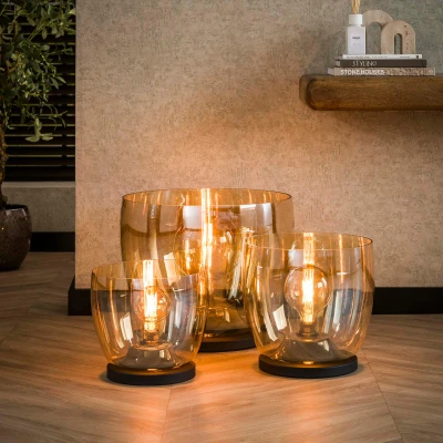 Afbeelding van Fraaai Todd vloerlamp L amber Glas