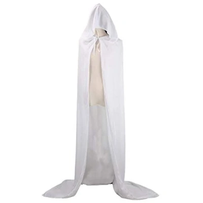 Afbeelding van CHSYOO Witte Kapmantel Lange Cape met Kap Gewaad voor Halloween Kostuum Partij Heks Duivel Vampire Cosplay Fancy Dress