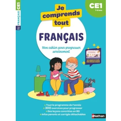 Afbeelding van Je comprends tout Français CE1 300 exercices progressifs pour s&#039;entraîner et réussir Avec les leçons en vidéo de réseau Canopé comme à l&#039;école
