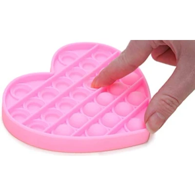 Afbeelding van Toyland® Push Bubble Pop &#039;Pop It&#039; Sensory Fidget Toy veel keuze (roze hart)