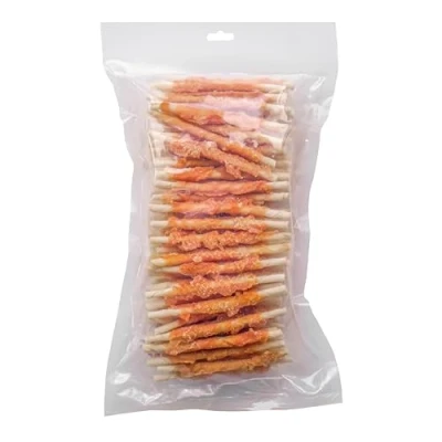 Afbeelding van 123... Hund dabei! Kipfilet kauwrol 100 stuks kauwstang met kip hondensnack kauwstangen voor honden kauwrollen (900 g (ca. stuks))