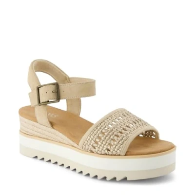 Afbeelding van TOMS Diana Sandalen met sleehak, Dames, Maat: 40.5, Gold Leer en textiel