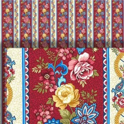 Afbeelding van Melody Jane Dolls Houses Poppenhuis Behang Victoriaanse Klimmen Rose Rood 1/2&quot; 1:24 Miniatuur Print