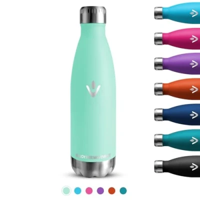 Afbeelding van Thermosfles, 500 ml, drinkfles voor kinderen, lekvrij, BPA vrij, gemakkelijk te dragen, vacuüm geïsoleerd, metalen fles warme dranken, kantoor, reizen