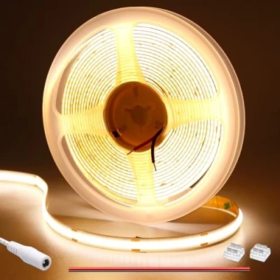 Afbeelding van GOMING 12V COB LED striplicht Warm Wit 3000K 5M 1560LEDs 11W/M CRI 93+ Uniforme Emissie Flexibel IP20 Niet Waterdicht bandlichten voor DIY Slaapkamer Keuken Home Decor(Geen Voeding)